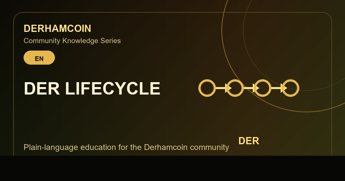 Derhamcoin Platform Map and DER Lifecycle